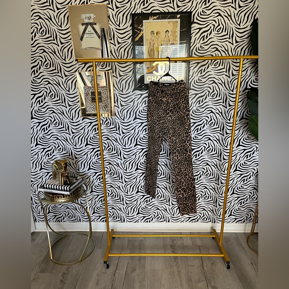 Express Leopard Skinny Jeans